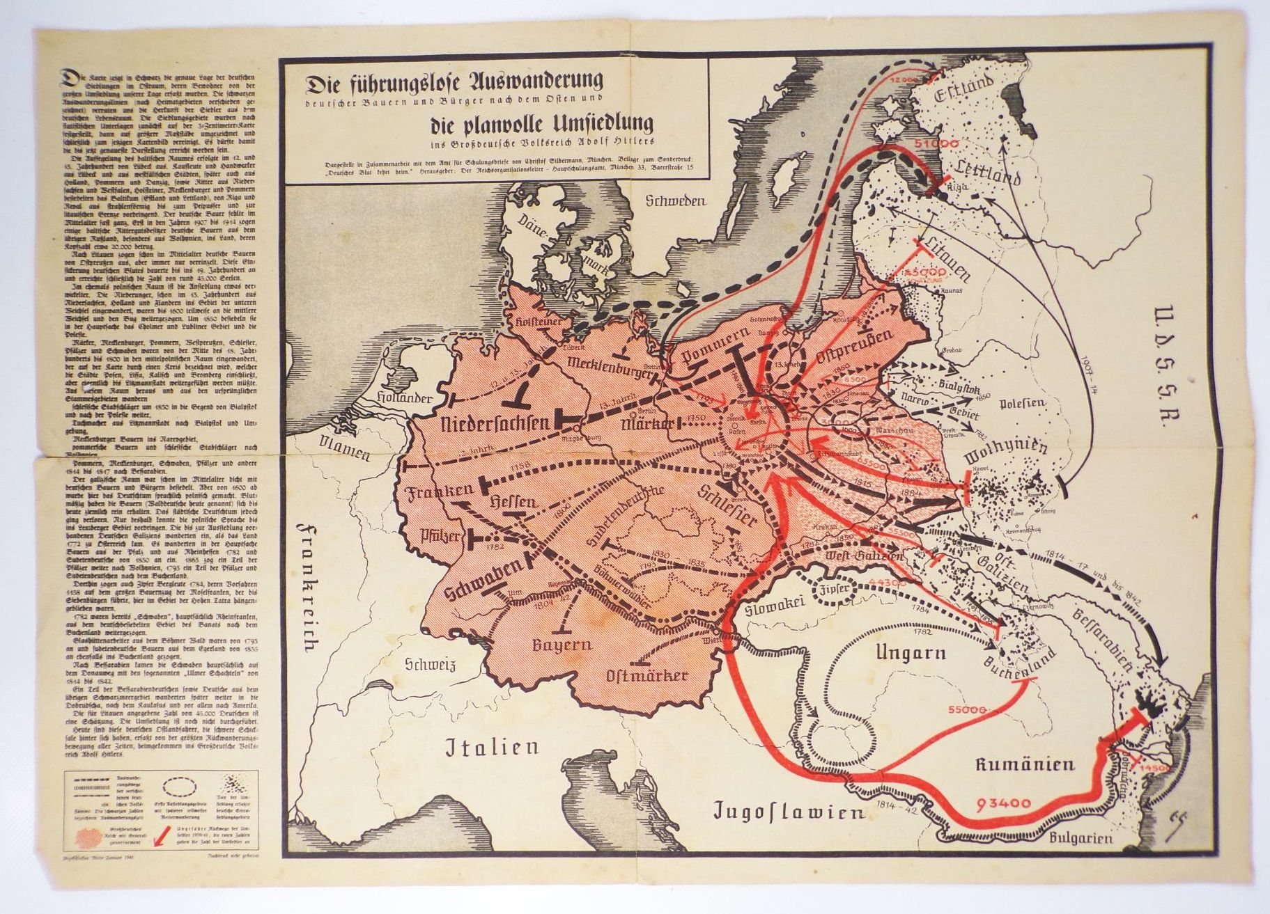 Die führungslose Auswanderung Die planvolle Umsiedlung Beilage Karte 2 Wk 