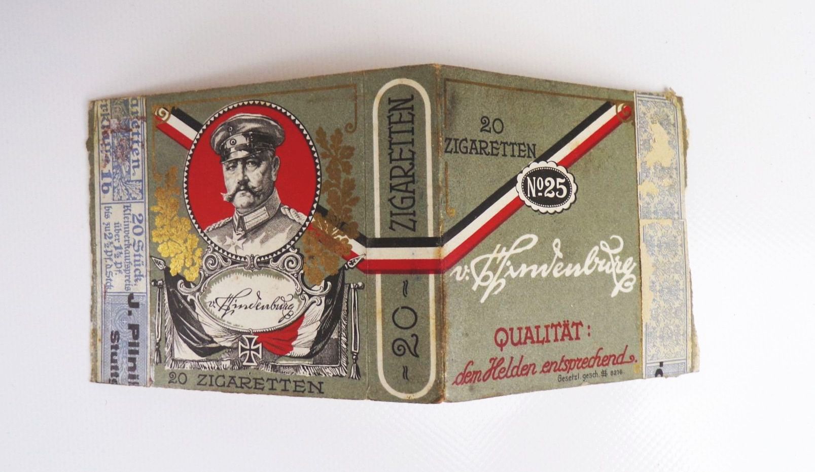 Alte Zigarettendose Hindenburg Zigaretten 1 Wk WW1 Zigarettenschachtel 