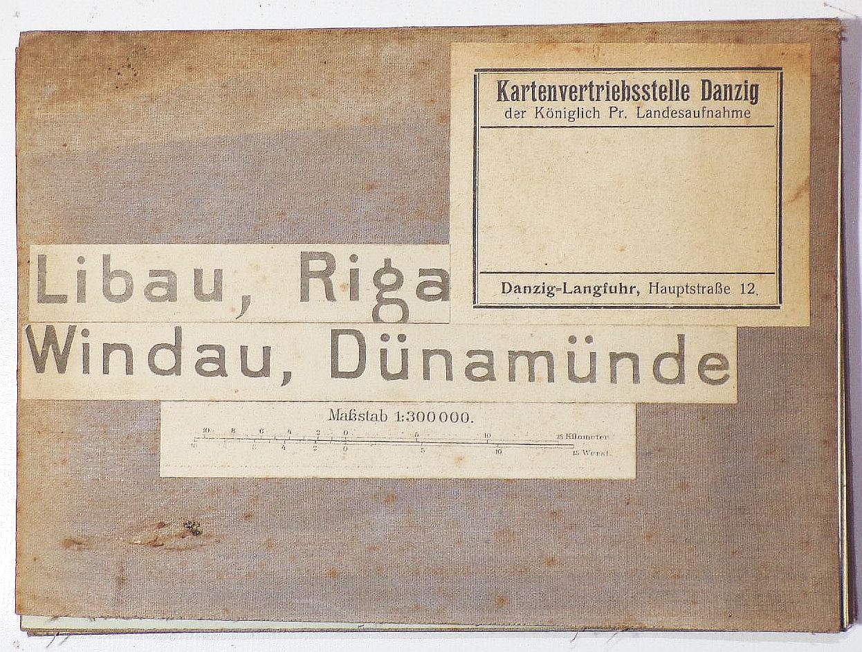 Alte Landkarte 1 Wk Libau Riga Windau Dünamünde Kurland Lettland 1915 