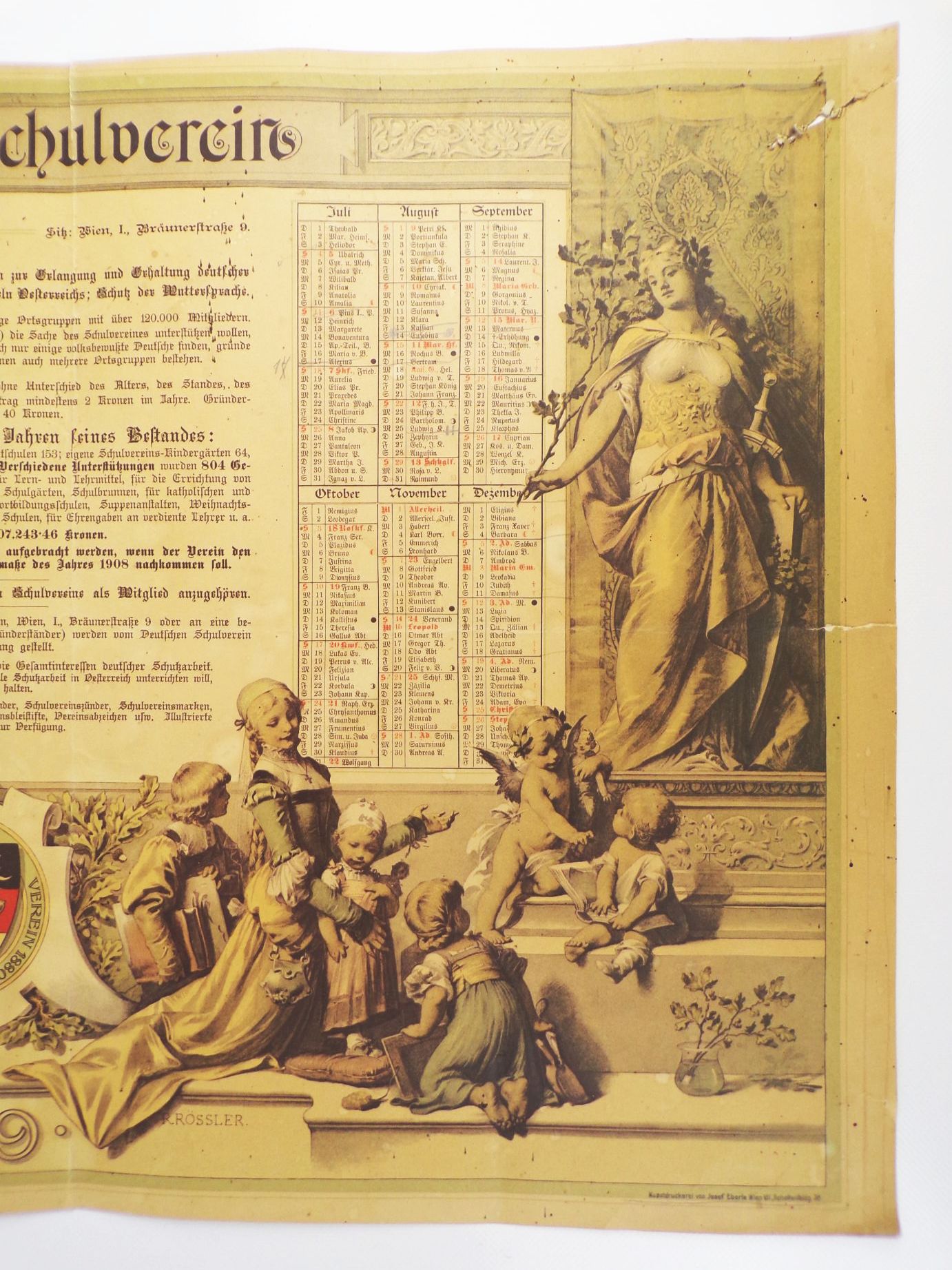 Deutsche Schulverein Kalender 1909 Plakat