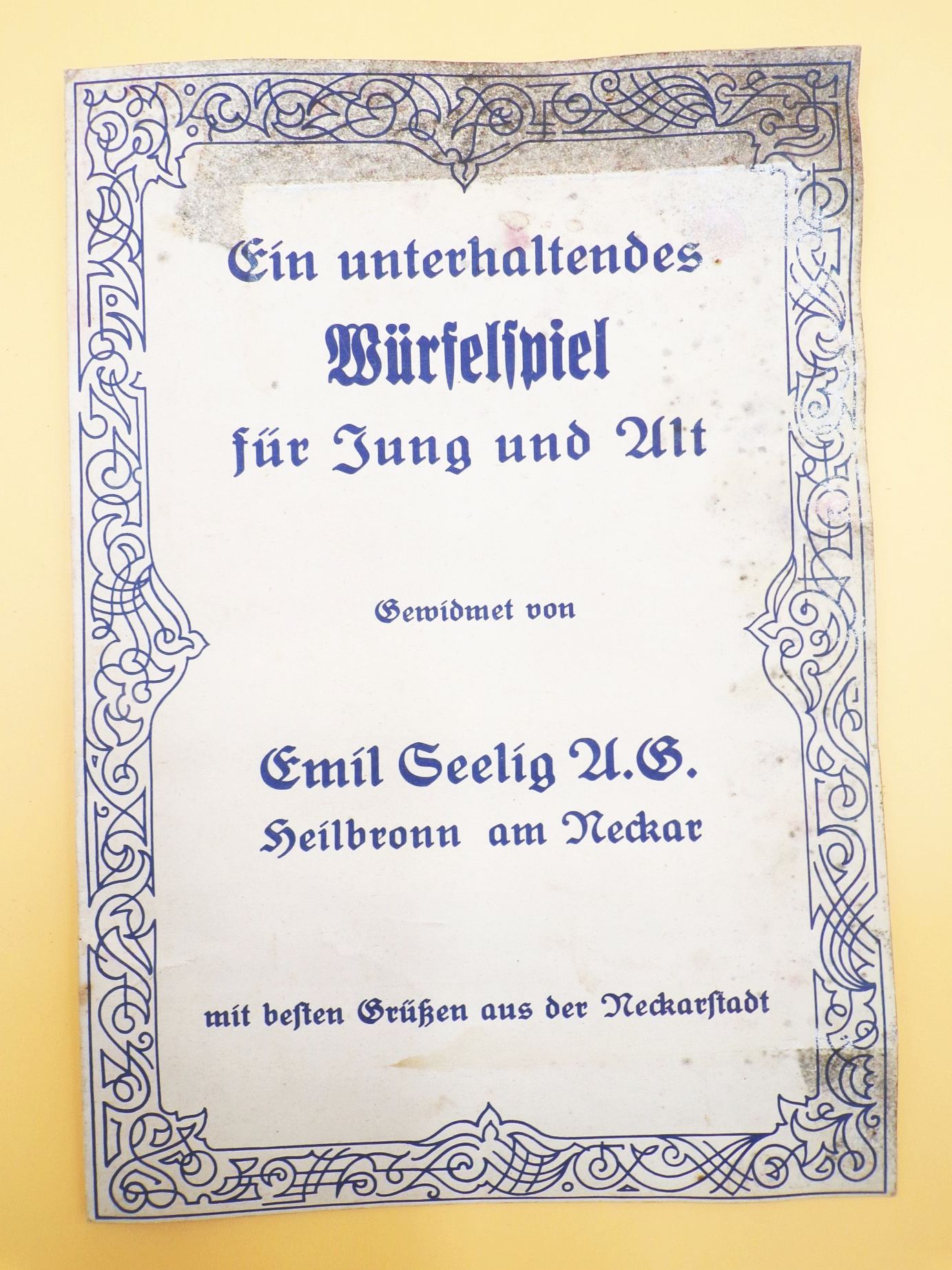 Altes Reklame Spiel Seelig Kaffee Werbung Spielplan um 1930