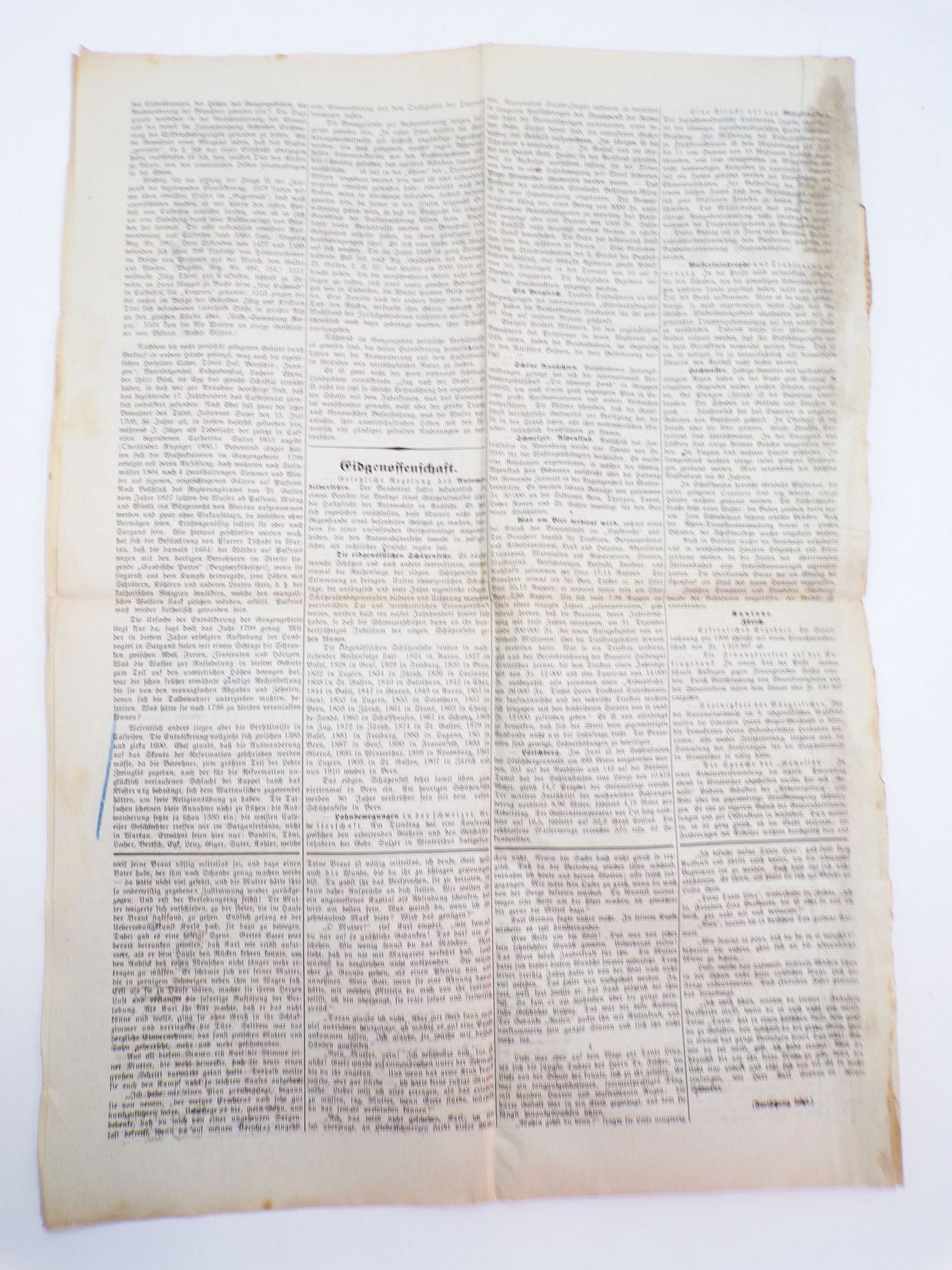 Sarganserländische Volkszeitung 1910 Sargan Schweiz Wallenstadt