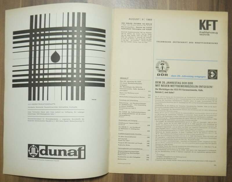 Beurteilung Polski Fiat 125 P KFT Zeitschrift DDR August 1969 Wartburg Tourist