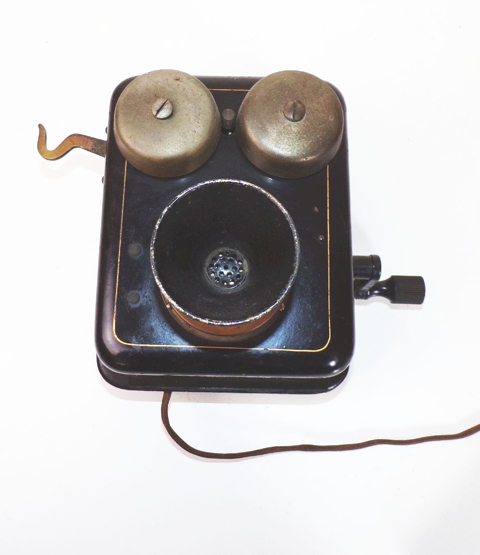 Altes Kurbeltelefon Schwarz Wandtelefon Deko Telefon