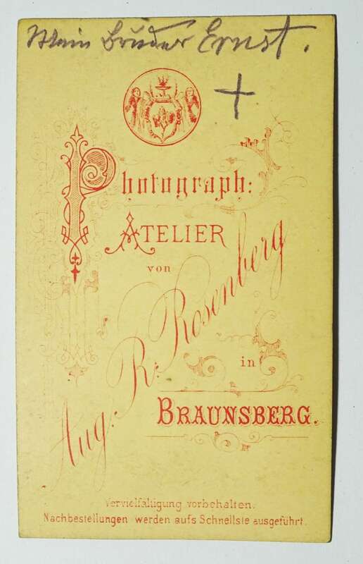 CDV Foto Herrenportrait um 1890 Braunsberg Ostpreussen