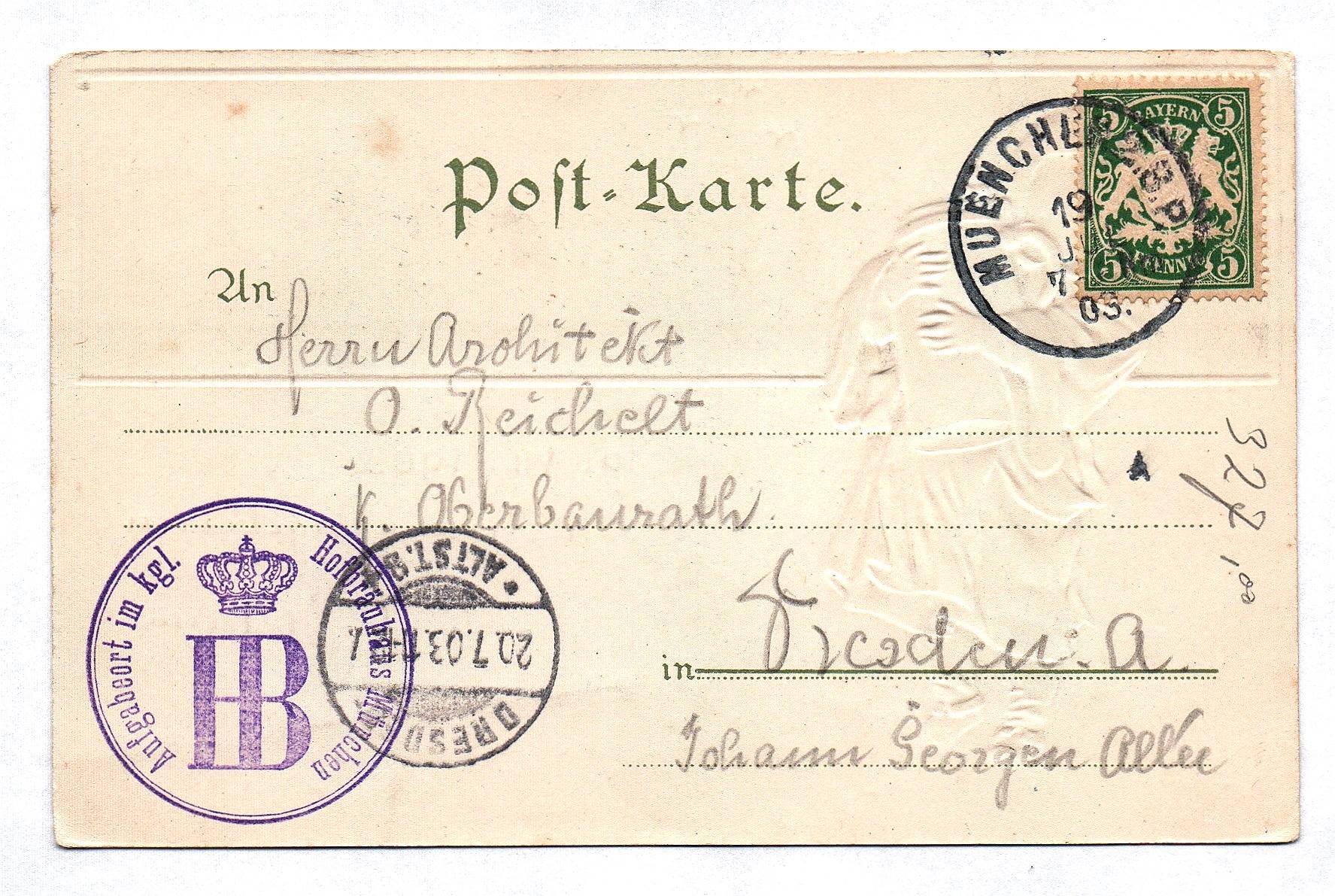 Grußkarte Feuchtfröhlichen Gruß aus München Ak Motivkarte 1903