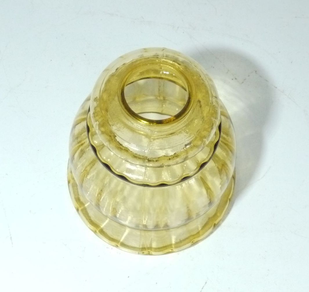 Glas Lampenschirm altes Lampenglas gelb Ersatzglas Lampe