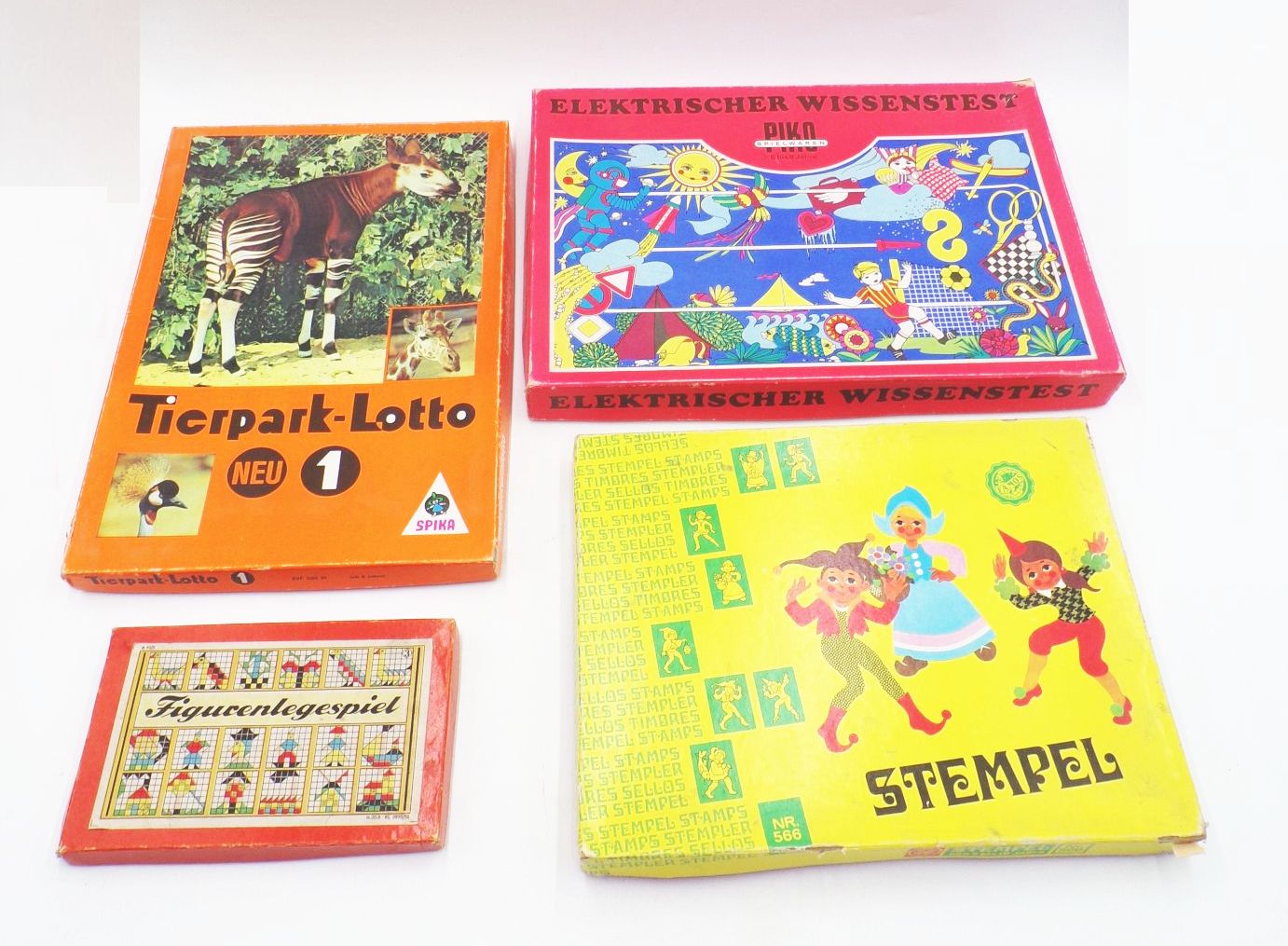 DDR Spiele Tierpark Lotto Elektrischer Wissenstest Stempelspiel Figurenlegespiel