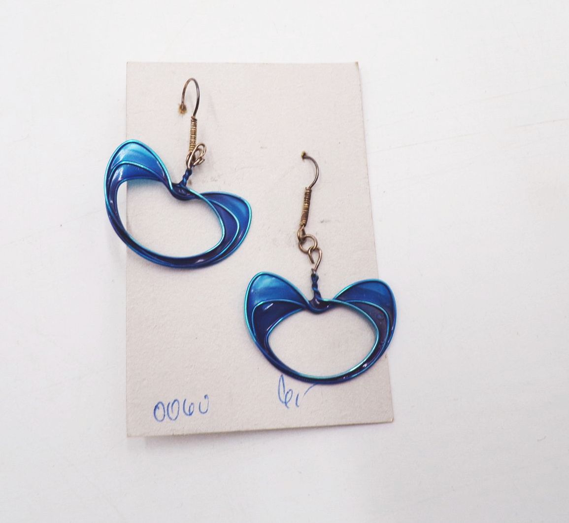 Modeschmuck DDR blau Anhänger Ohrschmuck KG Pirna OVP Retro Vintage