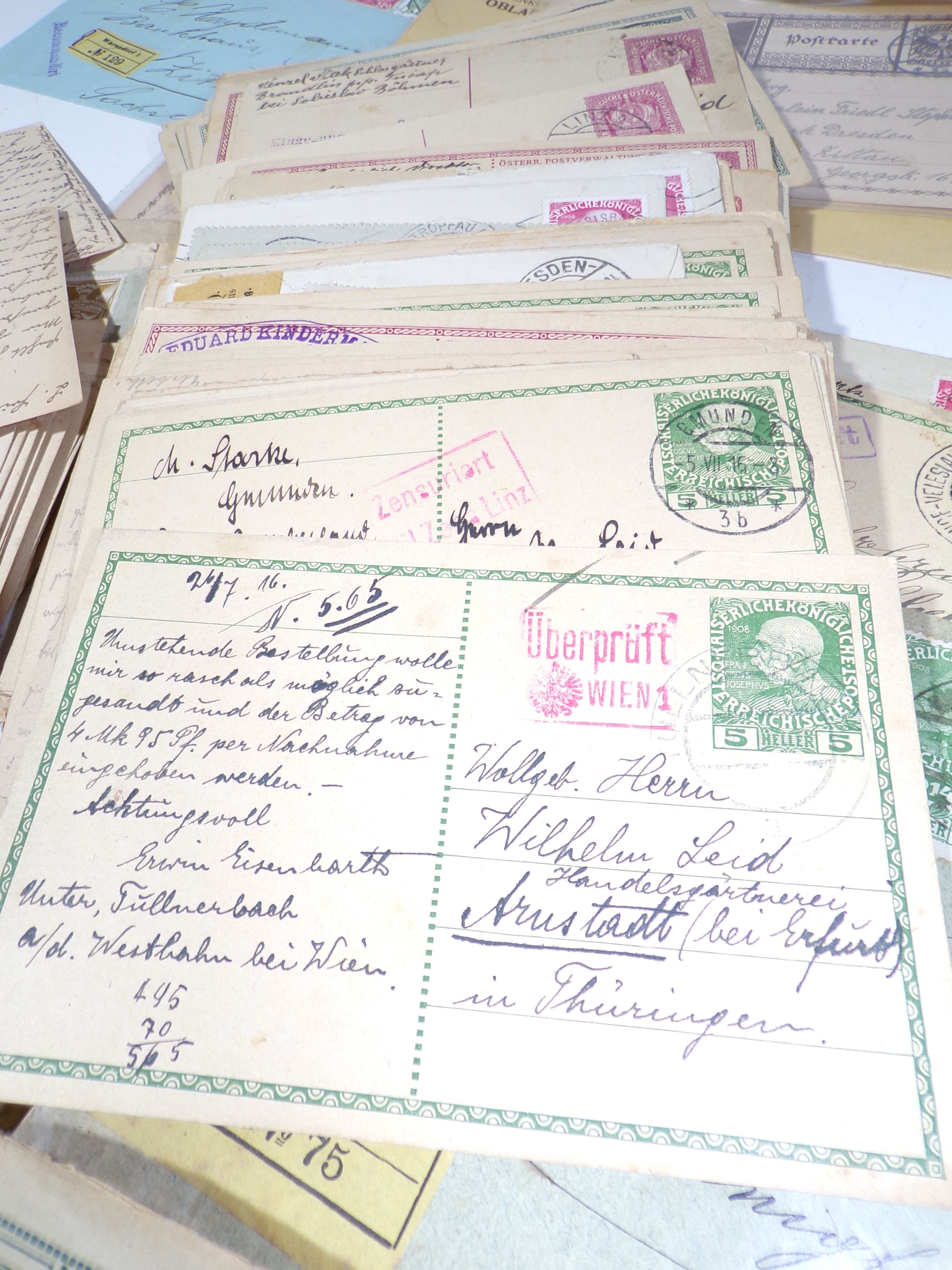 Konvolut Österreich Briefe Zeitungsstreifen Ganzsache KuK Zensur Stempel 