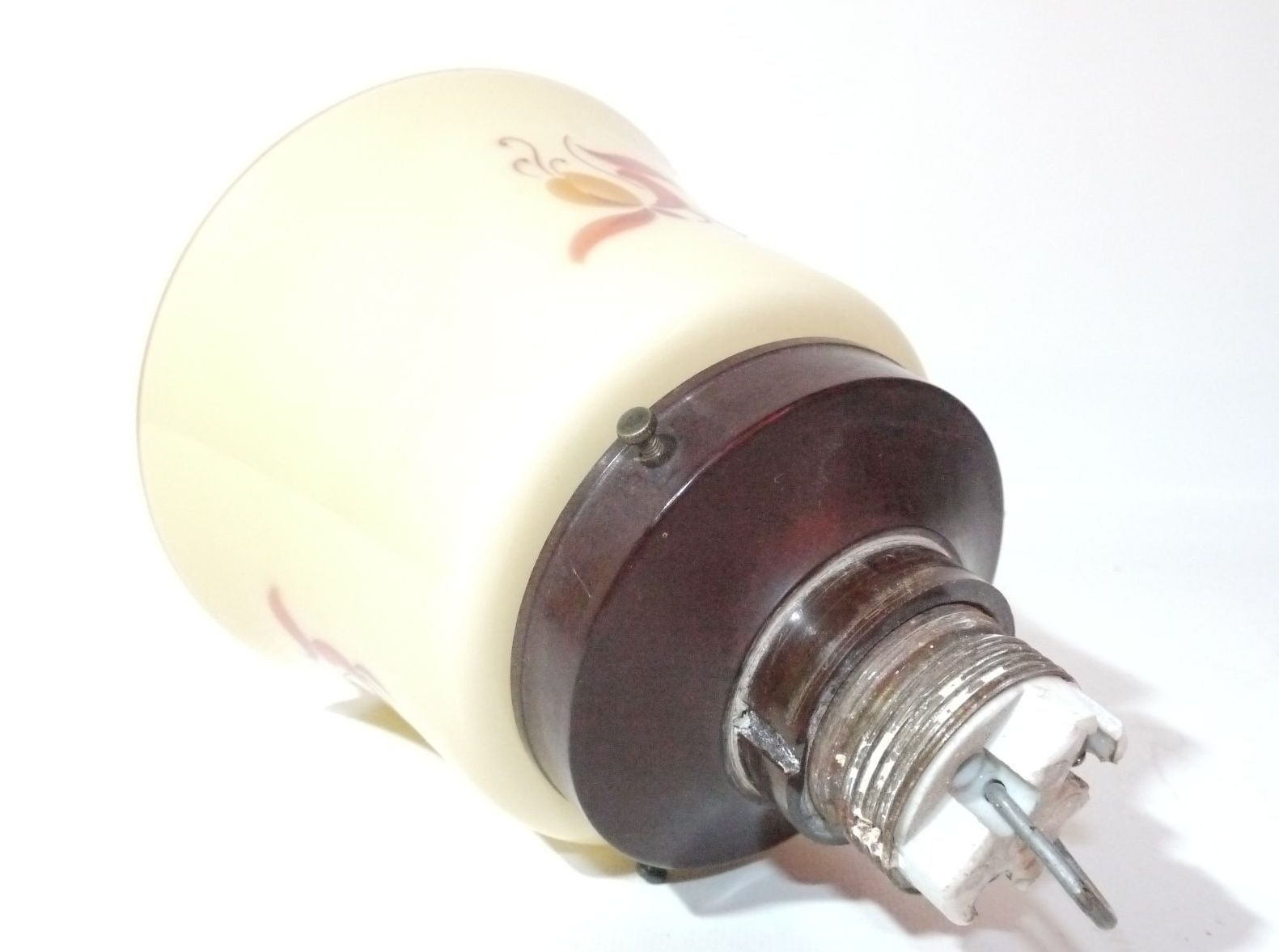 Glas Lampenschirm altes Lampenglas gelb Muster Blume Ersatzglas