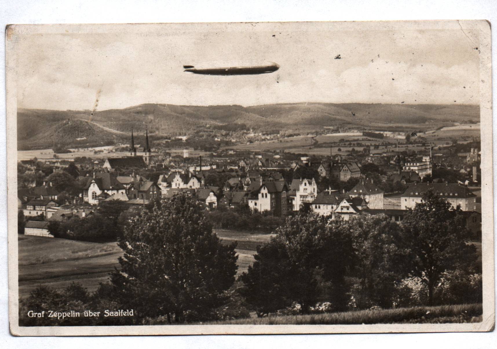 Ak Graf Zeppelin über Saalfeld 1930er Luftschiff 