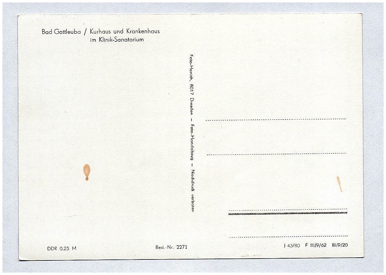 Foto Ak Bad Gottleuba Kurhaus und Krankenhaus im Klinik Sanatorium DDR Foto Ak Bad Gottleuba Kurhaus und Krankenhaus im Klinik Sanatorium DDR