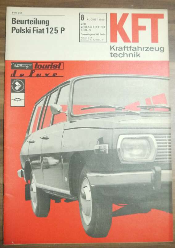 Beurteilung Polski Fiat 125 P KFT Zeitschrift DDR August 1969 Wartburg Tourist