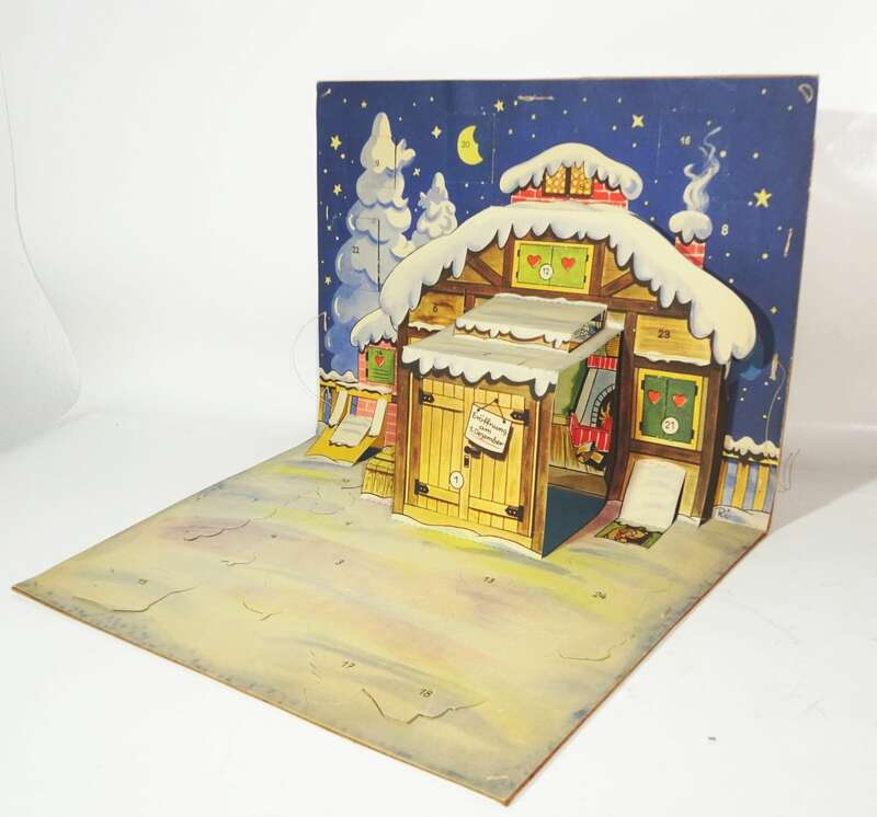 Adventskalender Frösi Weihnachtskalender 1956 Weihnachtsmannwerkstatt