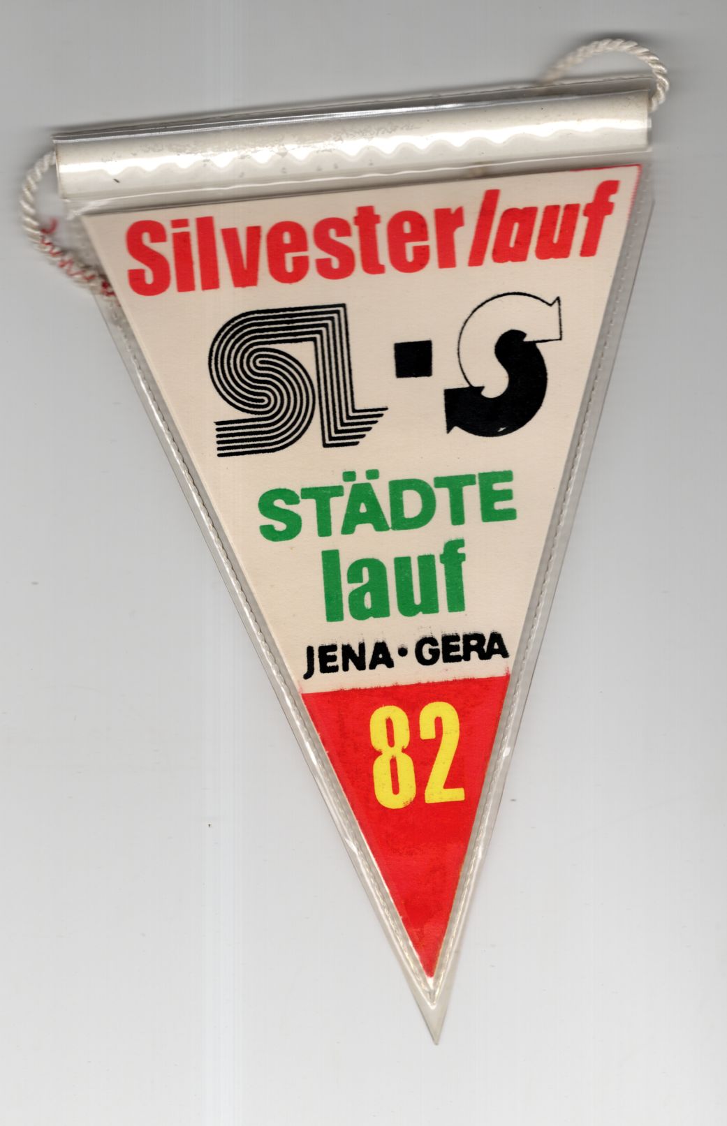 Alter Wimpel Silvester Lauf Städtelauf Jena Gera 1982