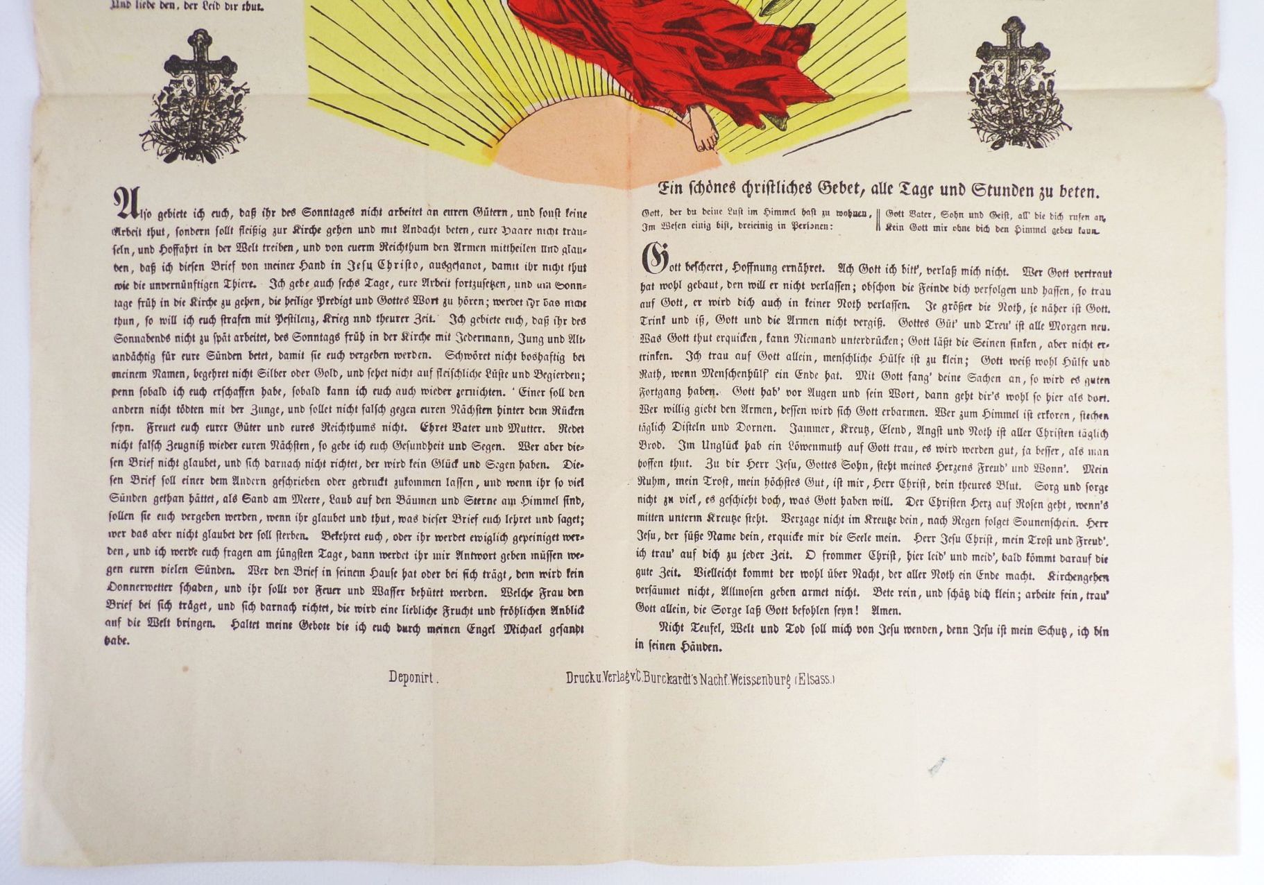 Himmelsbrief um 1870 koloriert Buckardt Verlag Weissenburg Elsaß Himmelsbrief um 1870 koloriert Buckardt Verlag Weissenburg Elsaß