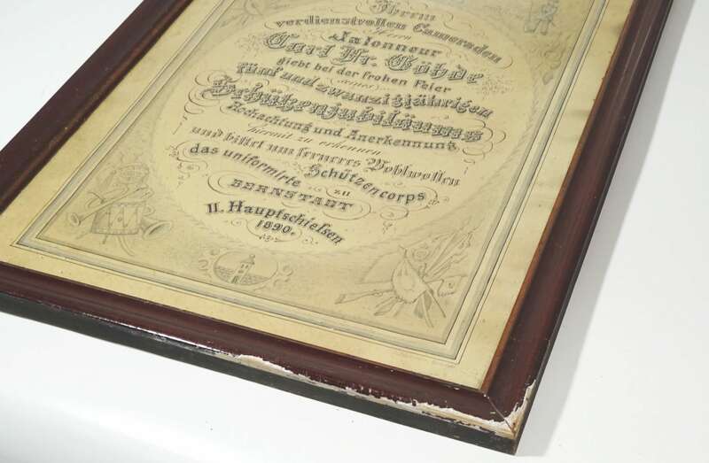 Schützen Jubiläum Bernstadt Oberlausitz 1890 Erinnerung Bilderrahmen