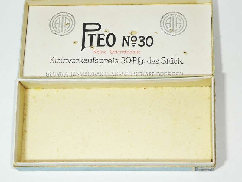 Pteo Zigarettendose Pappschachtel Jasmatzi Dresden um 1910 