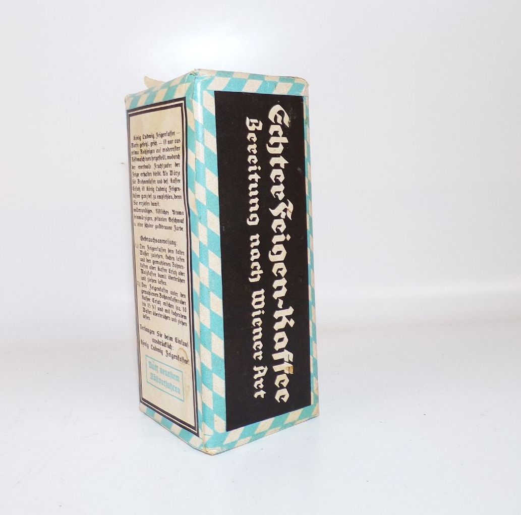 König Ludwig Feigen Kaffee Packung um 1910 unbenutzt Reklame Werbung