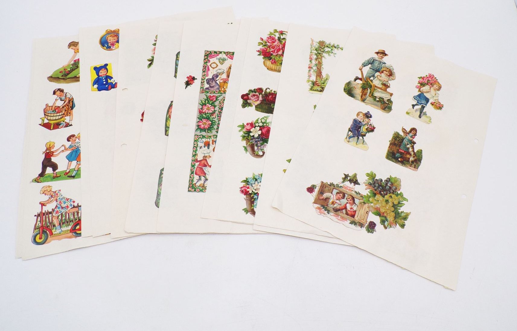 Konvolut alte Oblaten Stammbuchbilder scraps