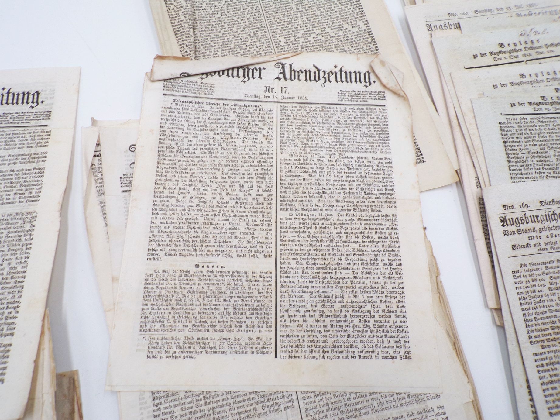 Augsburg Zeitungen ab 1816 bis 1856