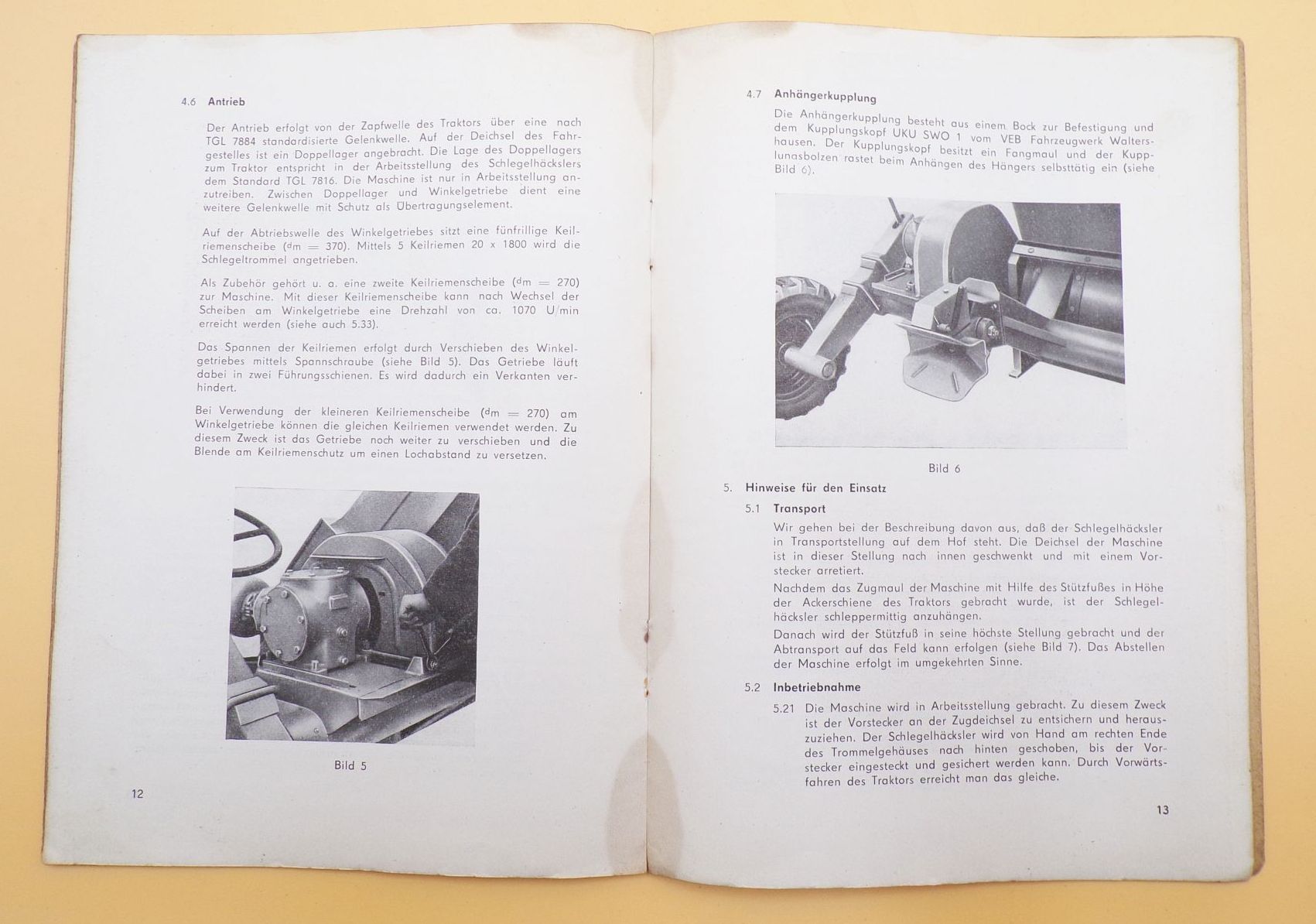 Betriebsanleitung Schlegelhäcksler Type E069 VEB Fortschritt 1963 DDR
