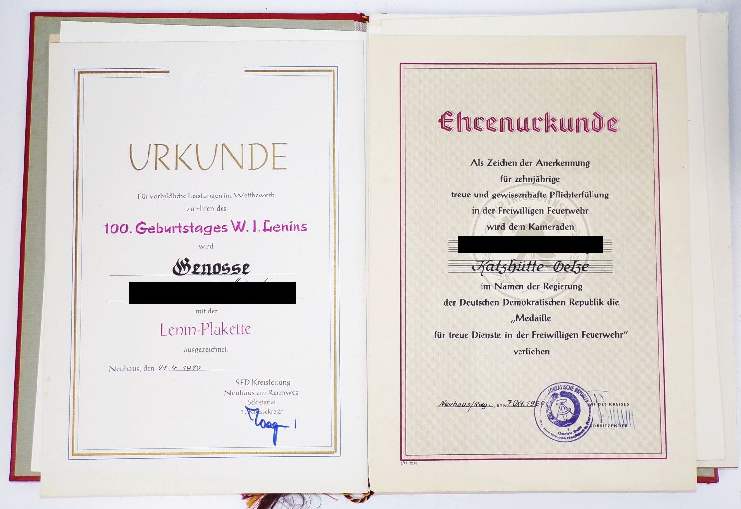 DDR Urkunden Nachlass 