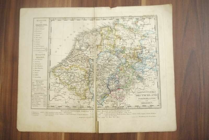 Landkarte Nordwestliches Deutschland Niederlande Belgien 33x25cm
