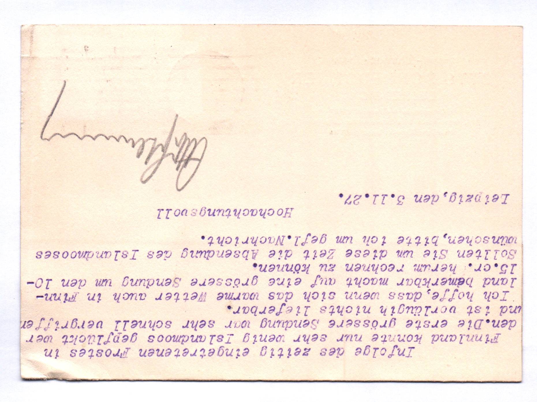 Postkarte Import Blumen Export Otto Schleusner Leipzig 1927 Postkarte Import Blumen Export Otto Schleusner Leipzig 1927