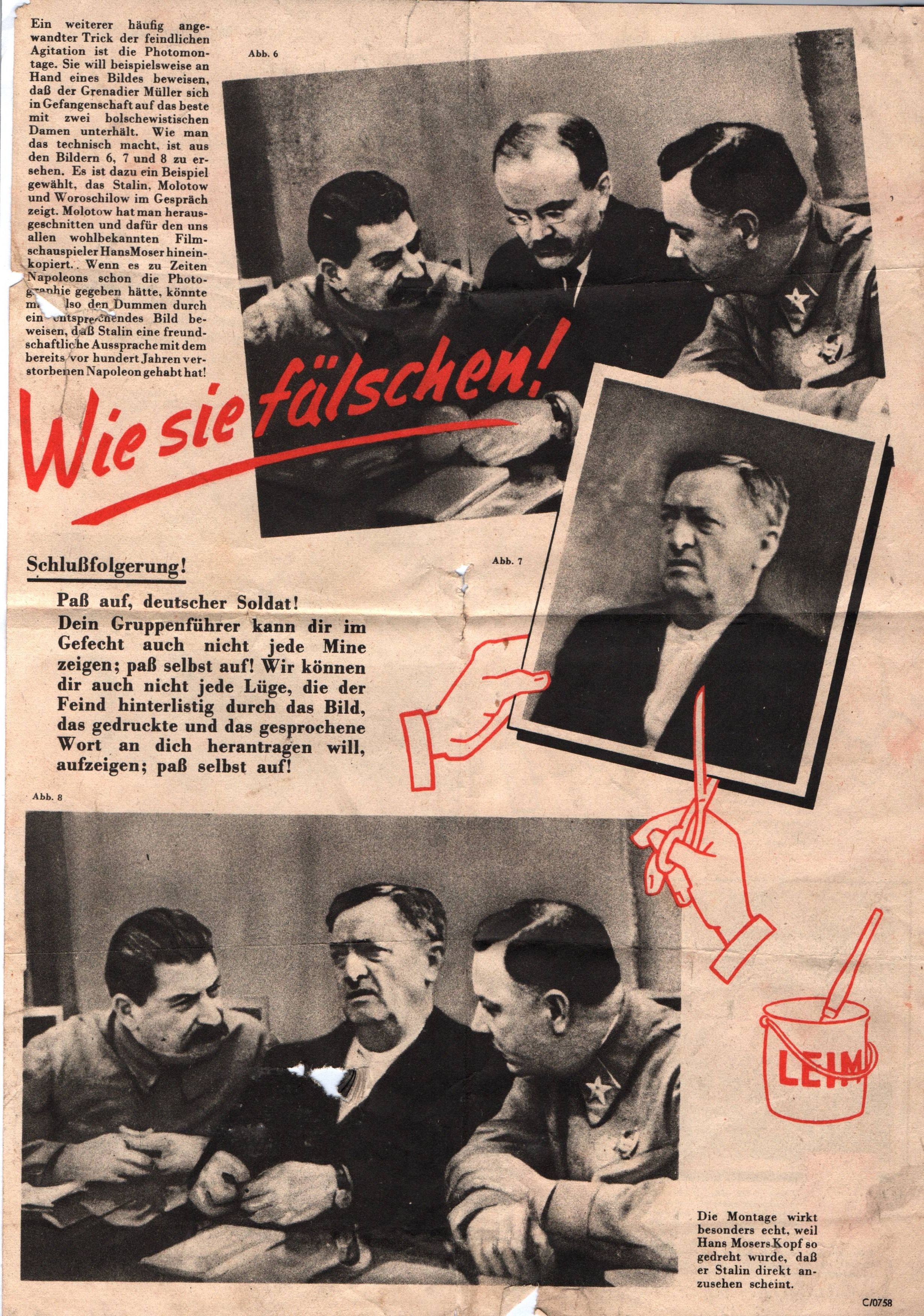 Deutsches Flugblatt 2 Wk Bilder Fälschungen von der Sowjetunion Propaganda Deutsches Flugblatt 2 Wk Bilder Fälschungen von der Sowjetunion Propaganda