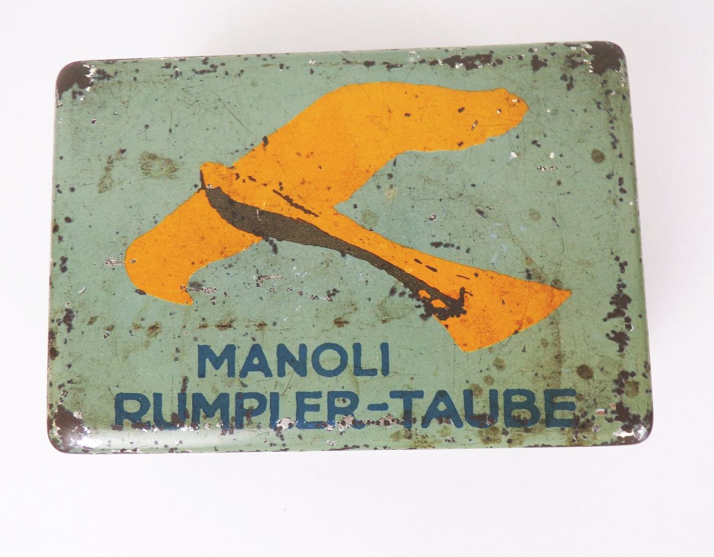 Manoli Rumpler Taube Blechdose 50er Cigaretten Dose Manoli Rumpler Taube Blechdose 50er Cigaretten Dose