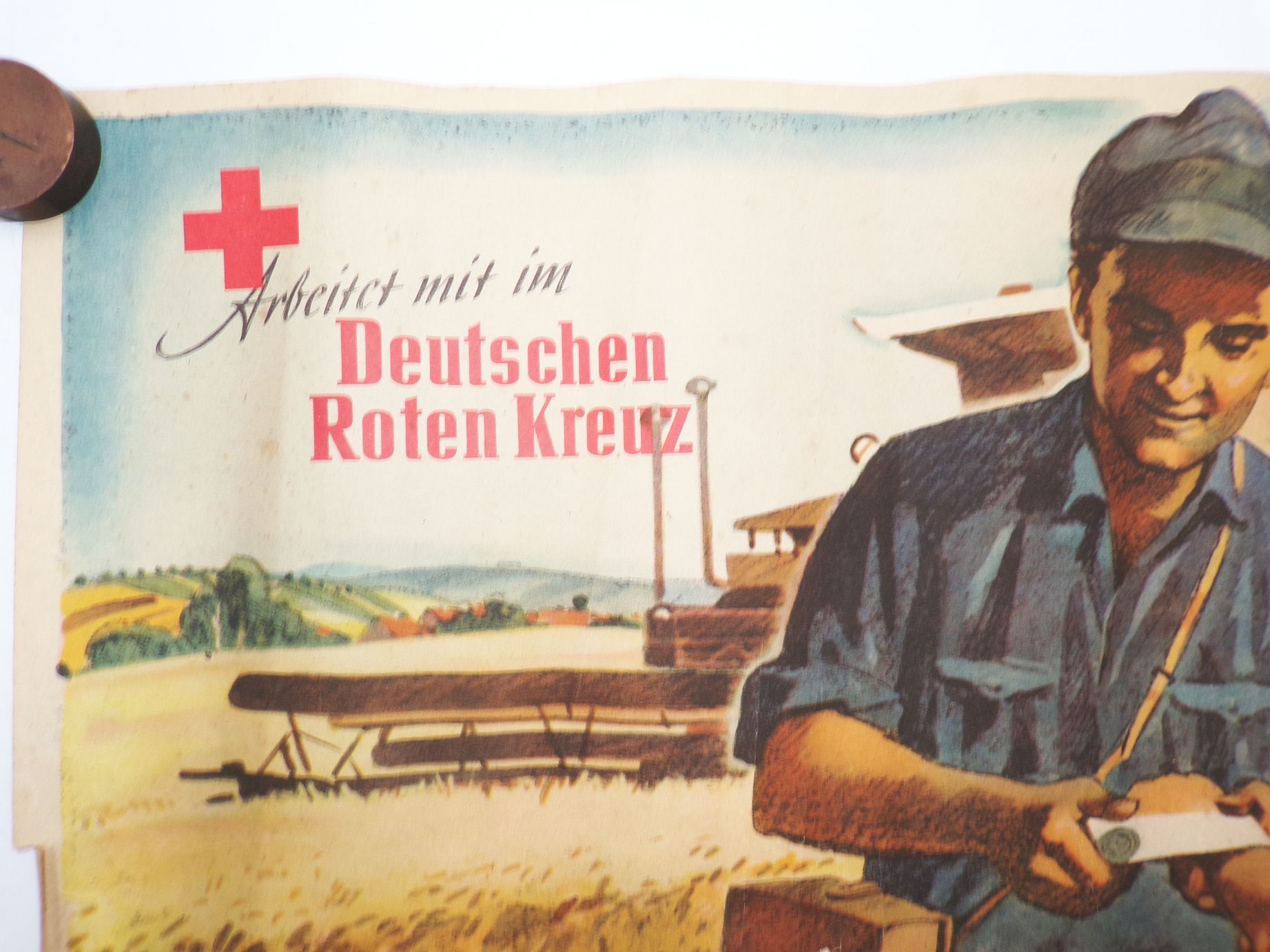 Altes Plakat Deutsches Roten Kreuz Landwirtschaft 1956 DEWAG Altes Plakat Deutsches Roten Kreuz Landwirtschaft 1956 DEWAG