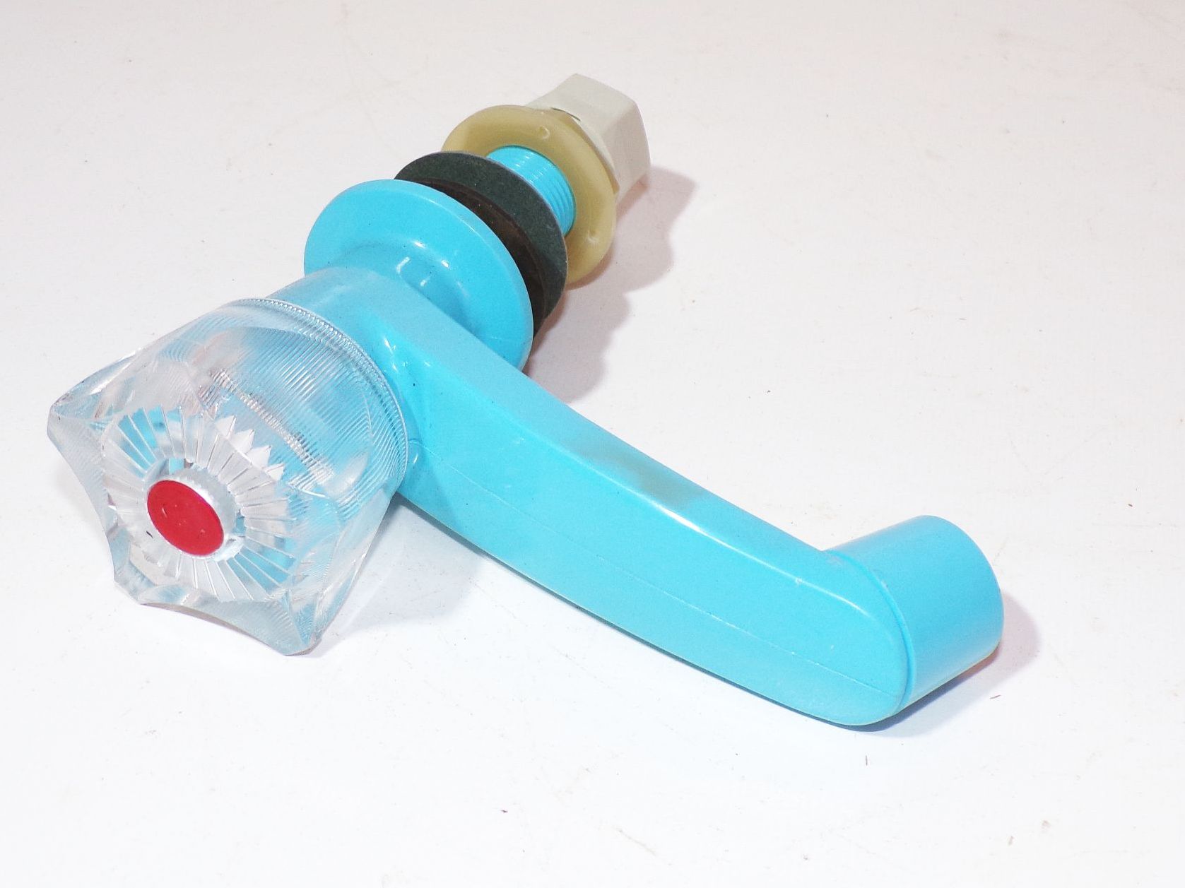 DDR Wasserhahn Blau Kalt Warm Set Retro Look Armatur