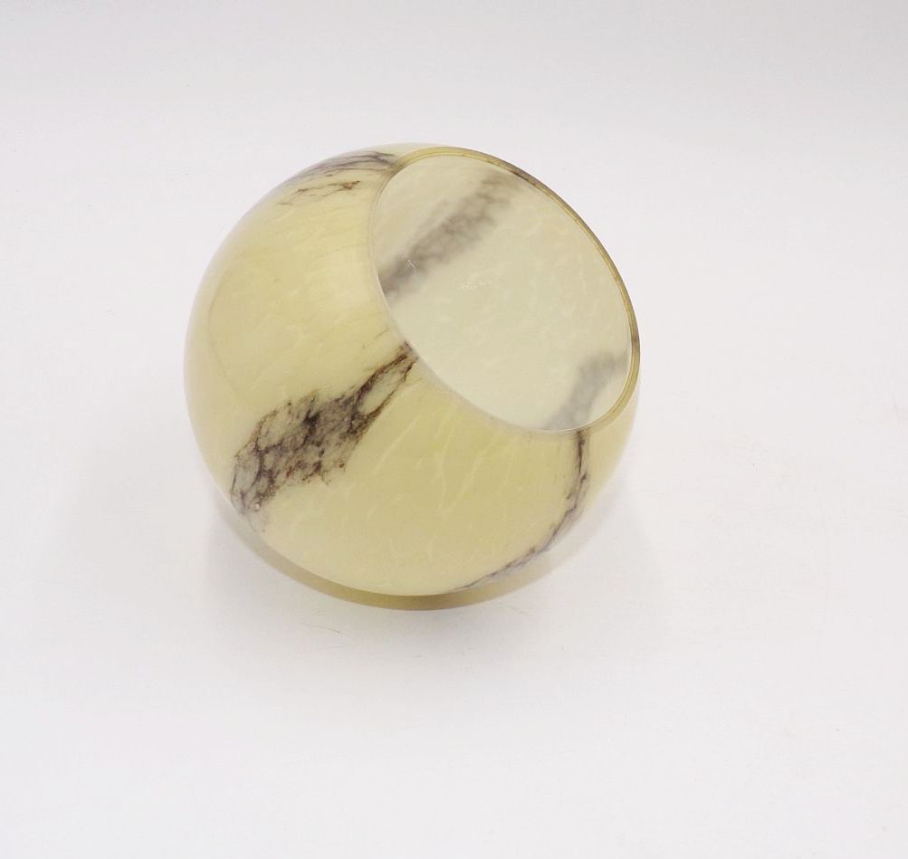 Alter Lampenschirm Glas Marmor Optik Art Deco Kugel Leuchte