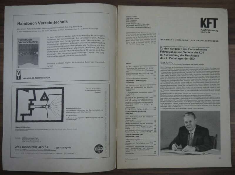 Kraftfahrzeugtechnik ROBUR nun auch mit Dieselmotor August 1981 KFT Bastei 1