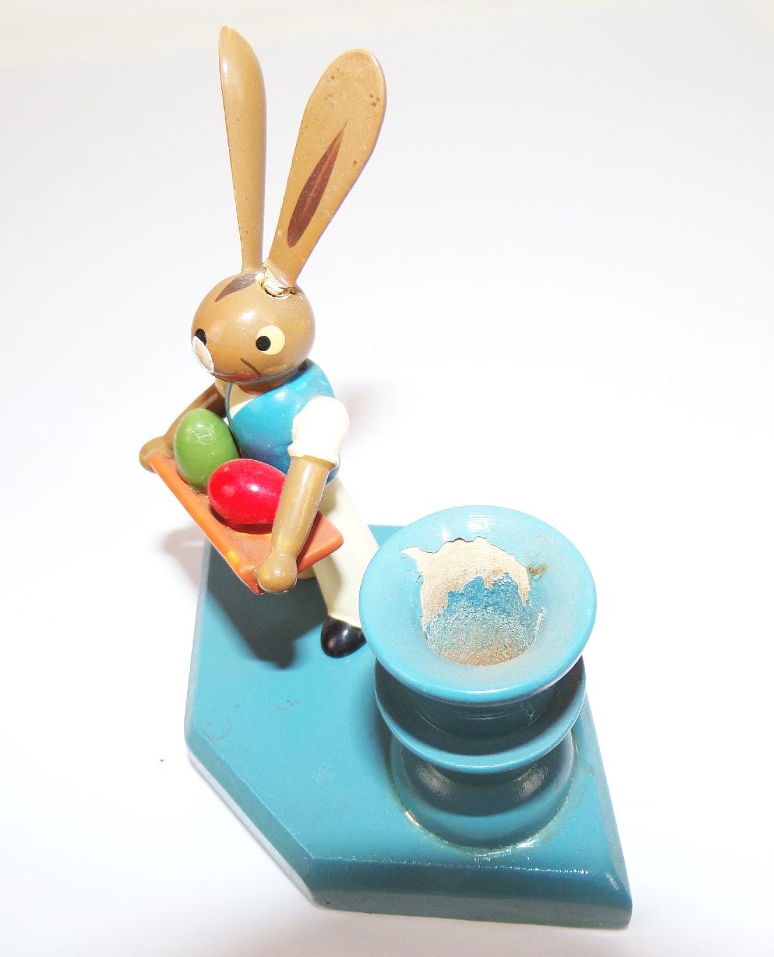 Osterhase Figur Kerzenhalter Osterschmuck Holz wohl Erzgebirge 