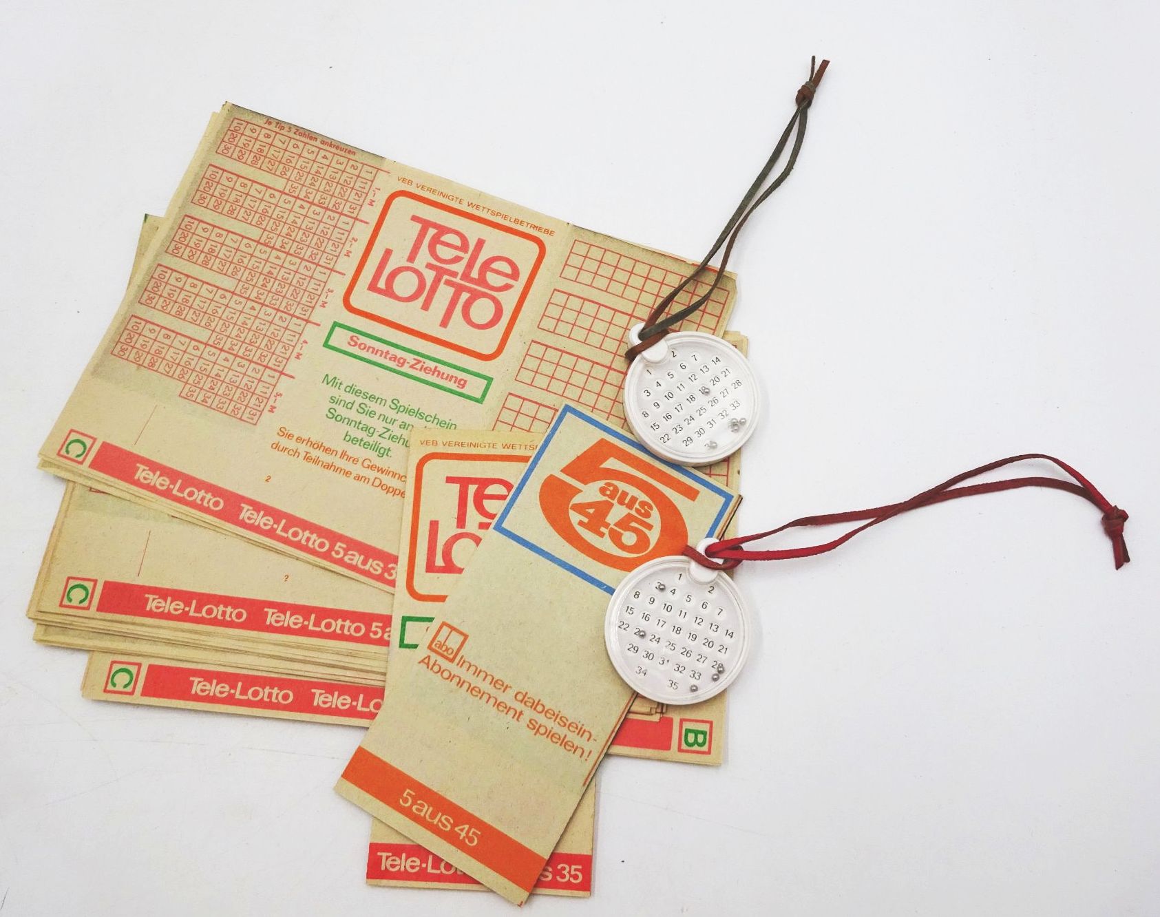 Tele Lotto Scheine mit Kugelspiel Lotterielose DDR 