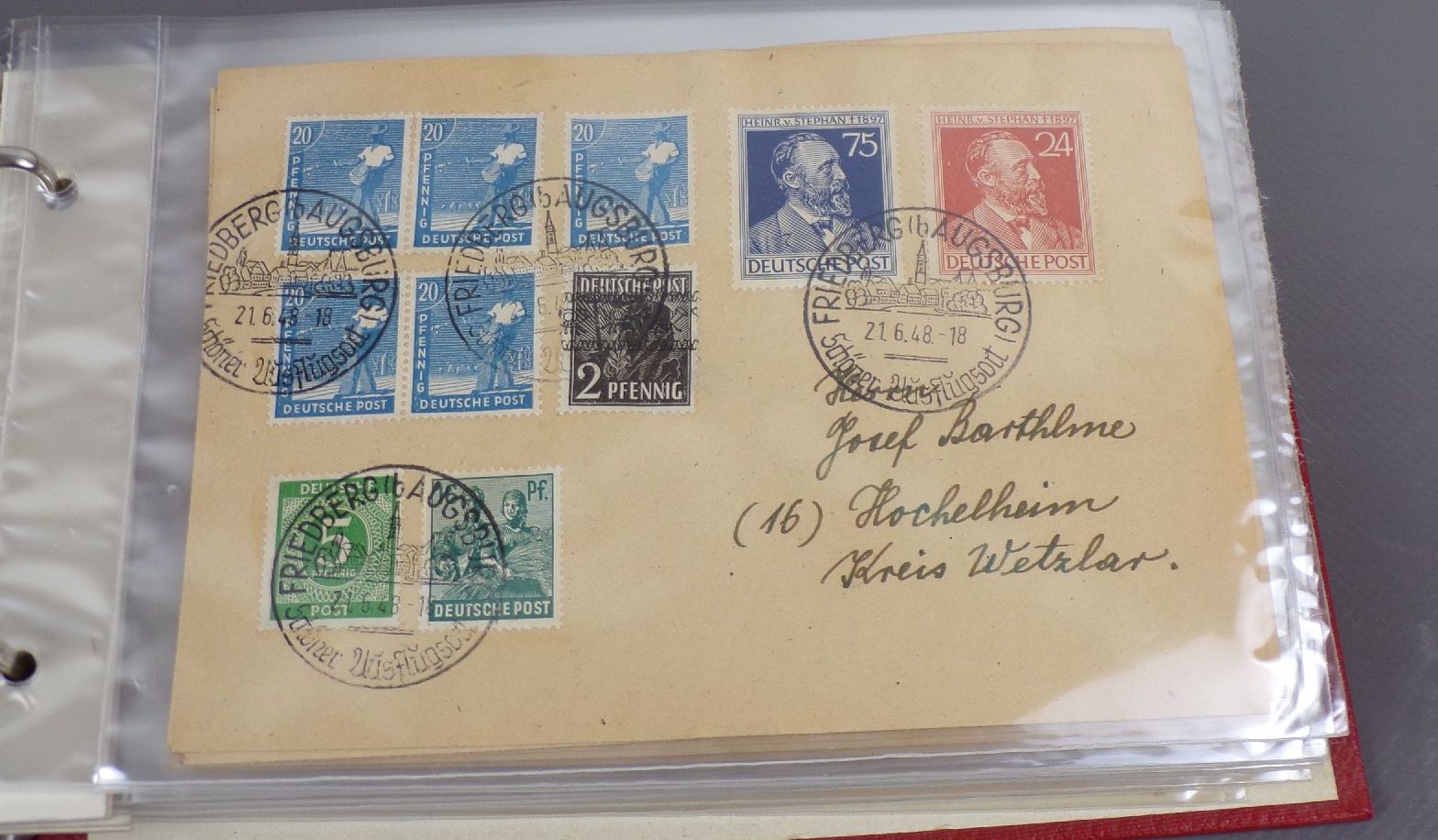 Bi Zone Ordner mit Briefen 1948 Friedberg Augsburg München Sammlung