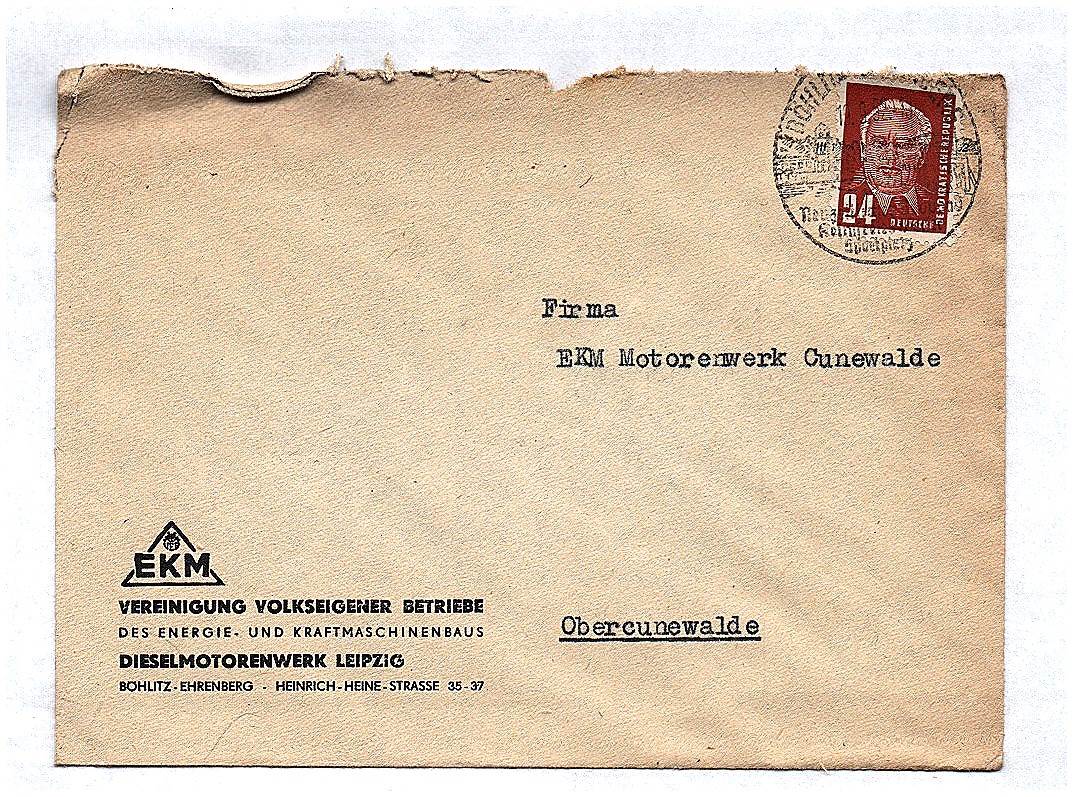 Brief EKM Dieselmotorenwerk Leipzig DDR | 14470