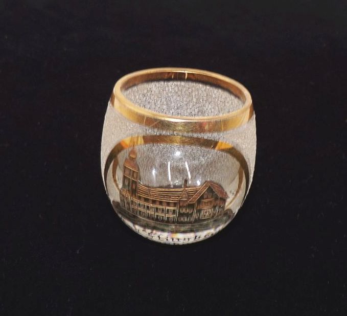Altes Andenken Glas Bad Flinsberg Kurhaus Schlesien Polen um 1910 Antik Altes Andenken Glas Bad Flinsberg Kurhaus Schlesien Polen um 1910 Antik