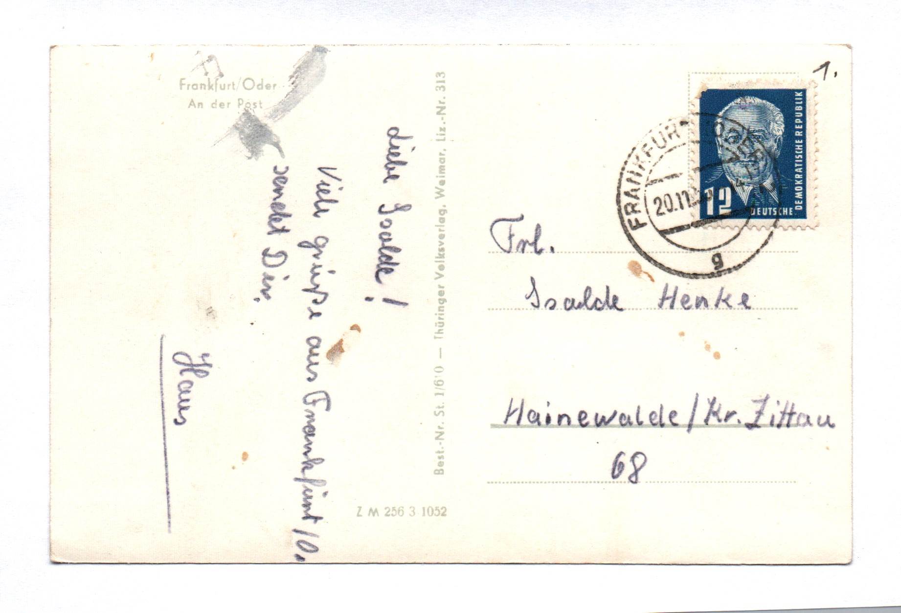 Ak Frankfurt Oder An der Post DDR 