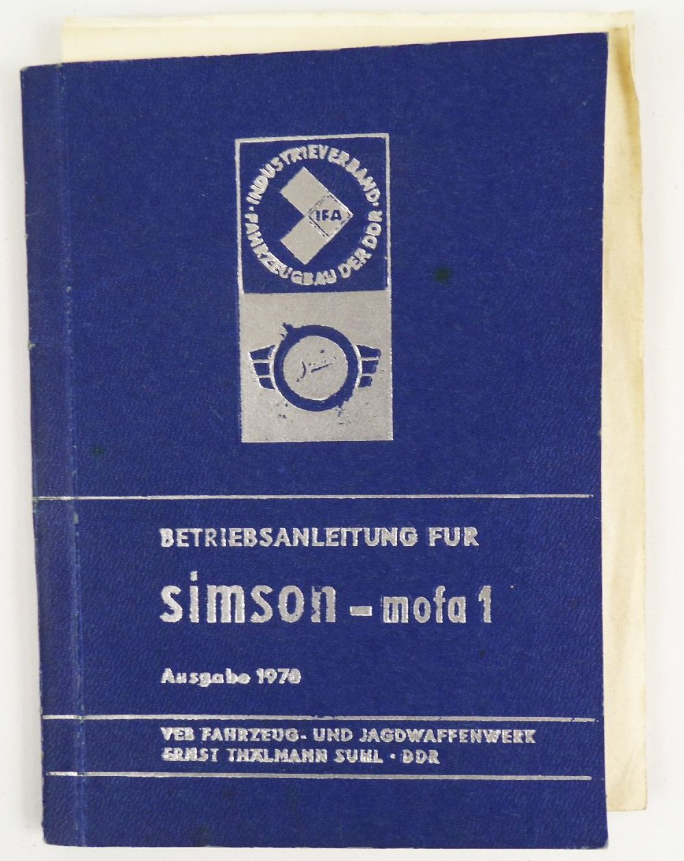 Betriebsanleitung Simson Mofa 1 Ausgabe 1970 DDR original
