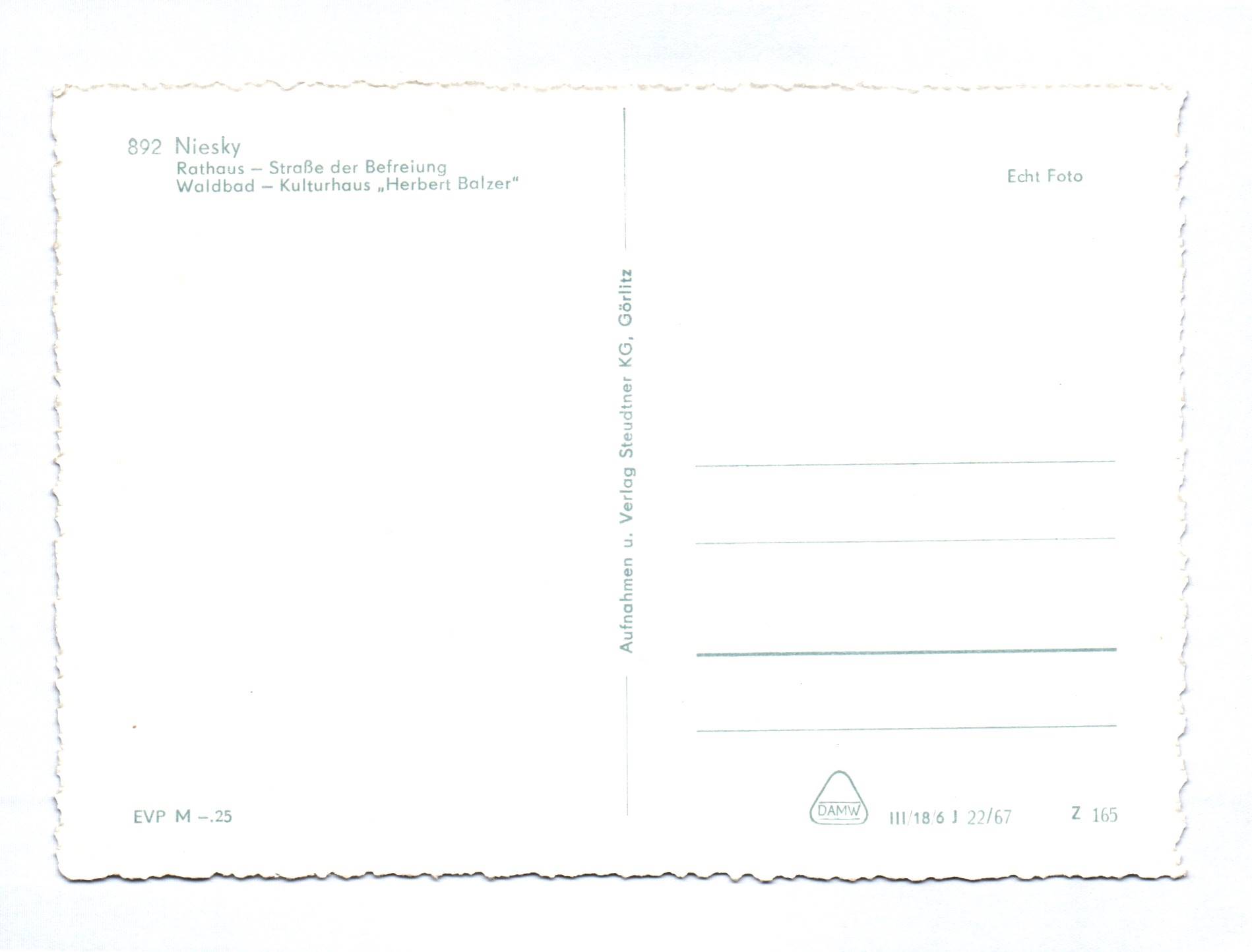 Ak Niesky Rathaus Straße der Befreiung Waldbad Kulturhaus Ak Niesky Rathaus Straße der Befreiung Waldbad Kulturhaus