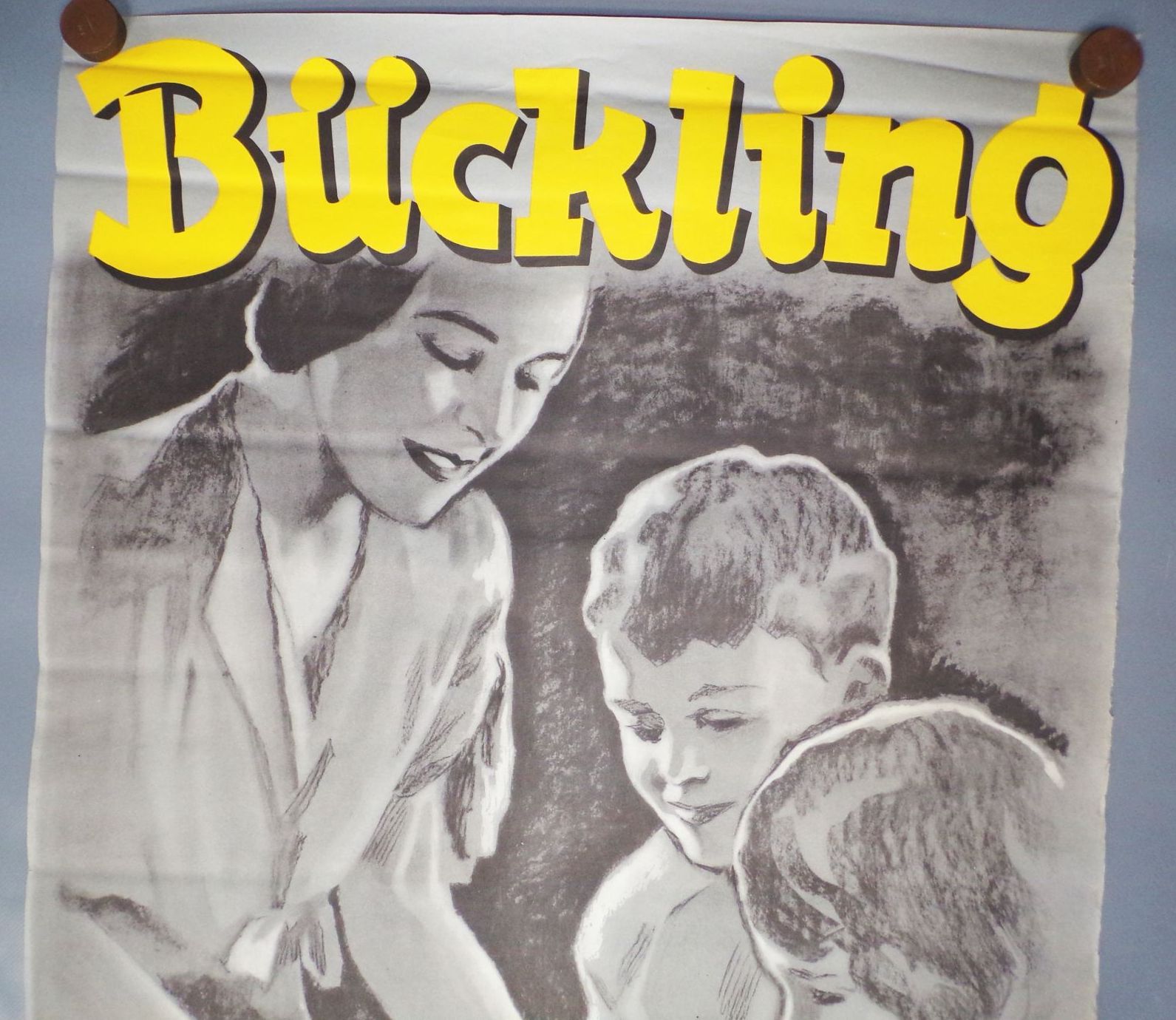 Altes Plakat Bückling ein Genuss Fisch um 1930 Lebensmittel 