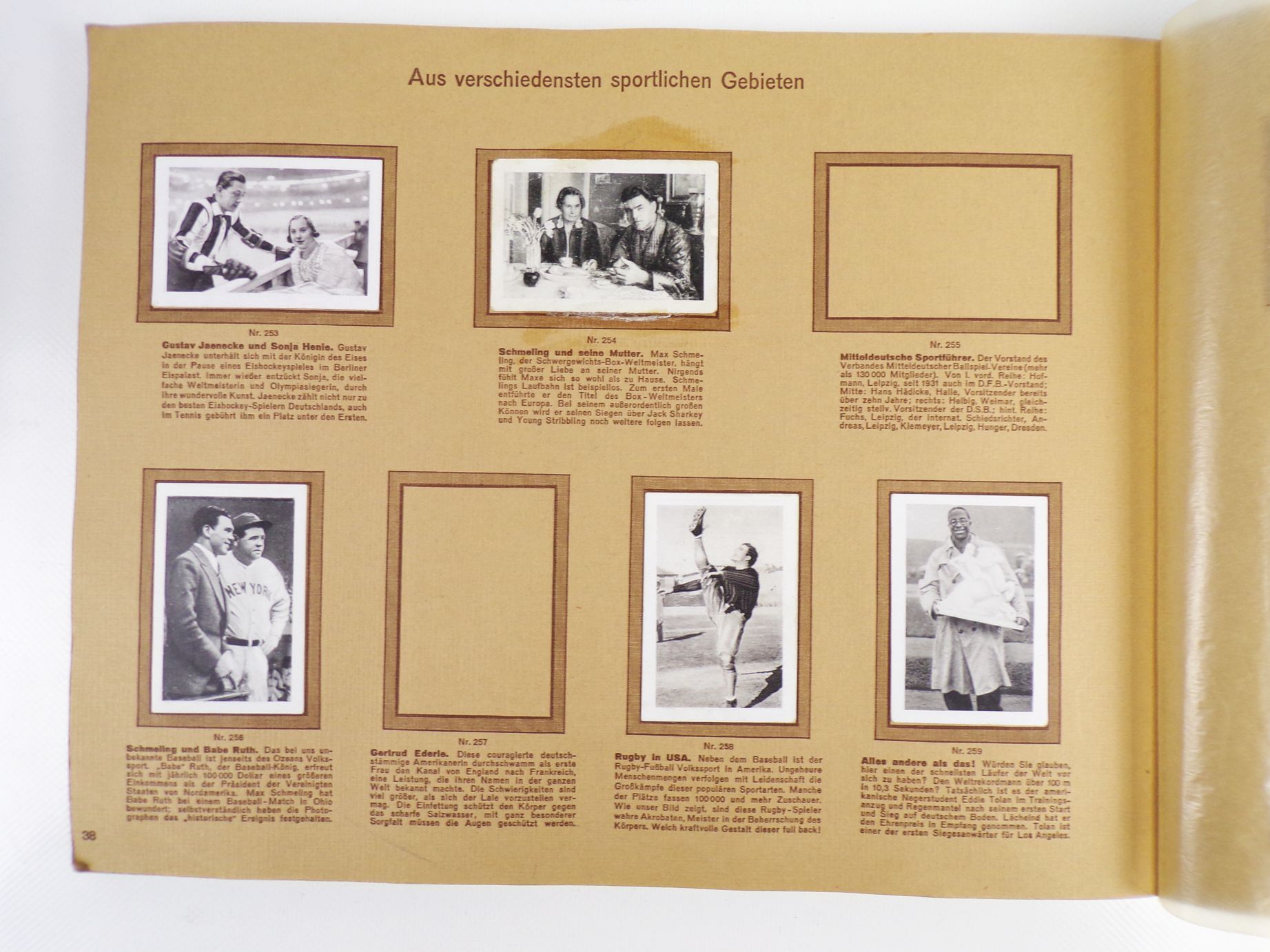 Bulgaria Sport Photos Sammelbilderalbum mit Babe Ruth trading card 