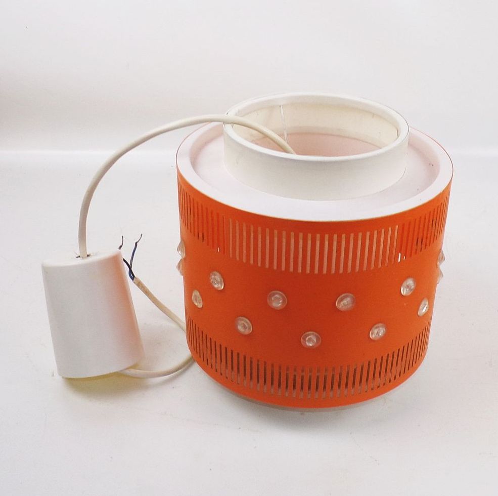 DDR Deckenleuchte Weiss Orange E27 Pendellampe Retro Lampe 