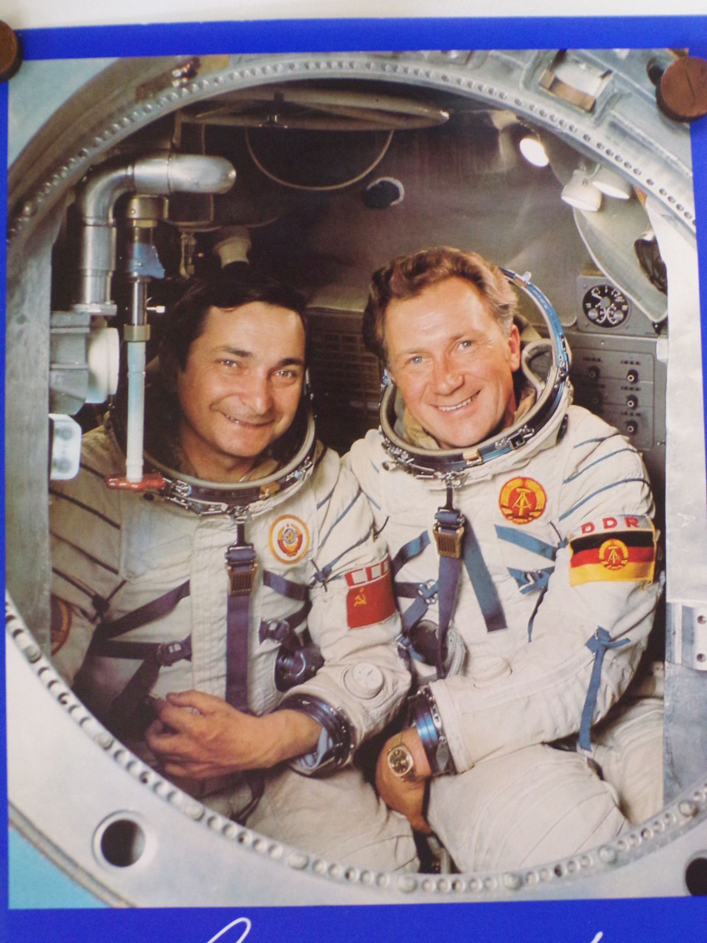 Plakat Sigmund Jähn und Waleri Bykowski 1978 Poster DDR UdSSR Kosmonauten 