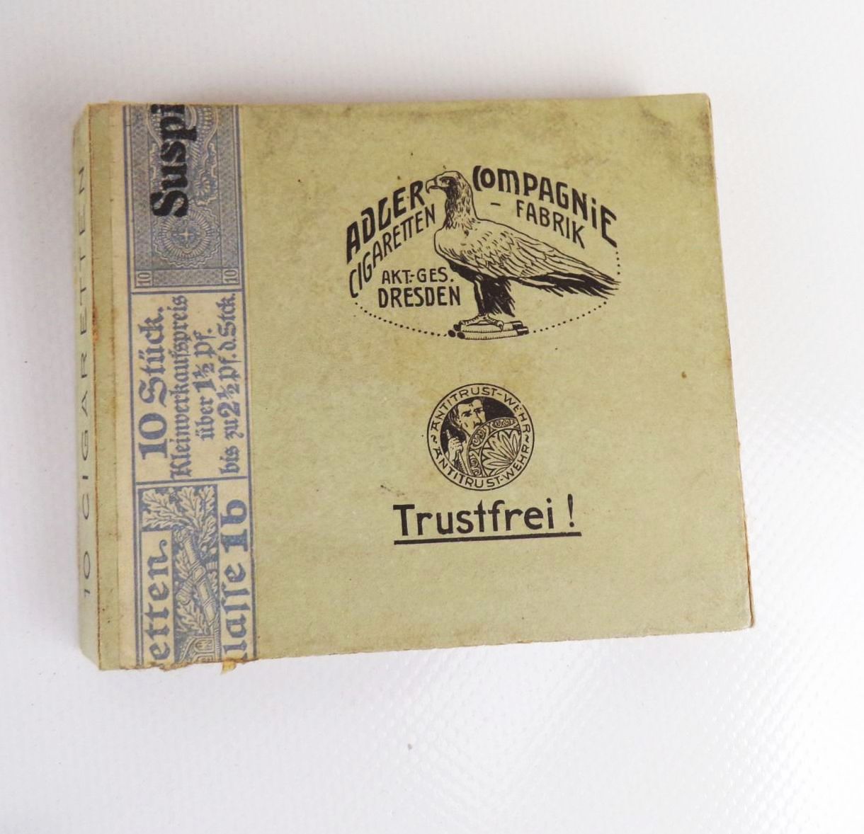 Alte Zigarettenschachtel Adler Turf Cigaretten Kaiserreich Papierdose