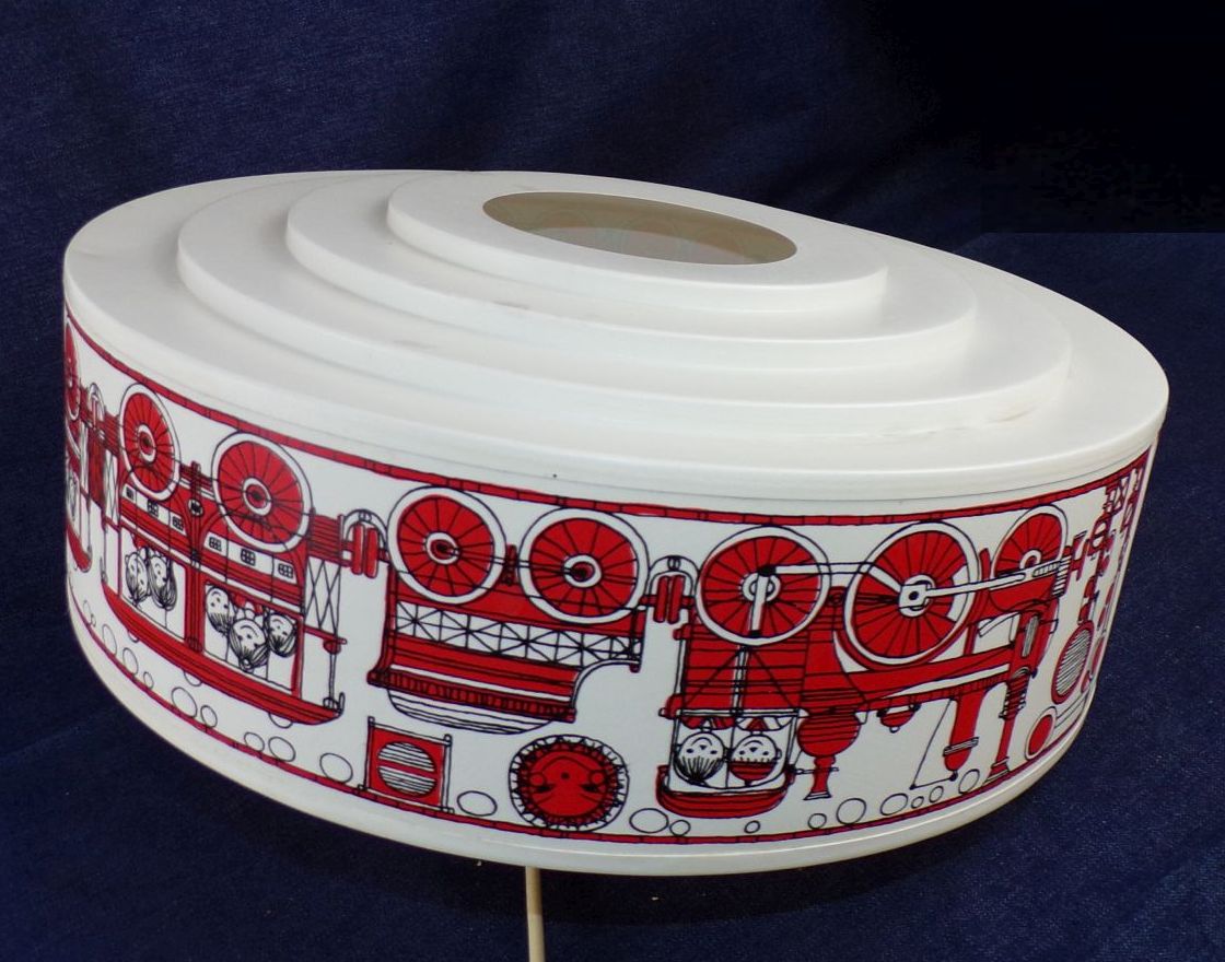 Alte Deckenleuchte Kinder Eisenbahn Rund E27 Kunststoff Lampe 